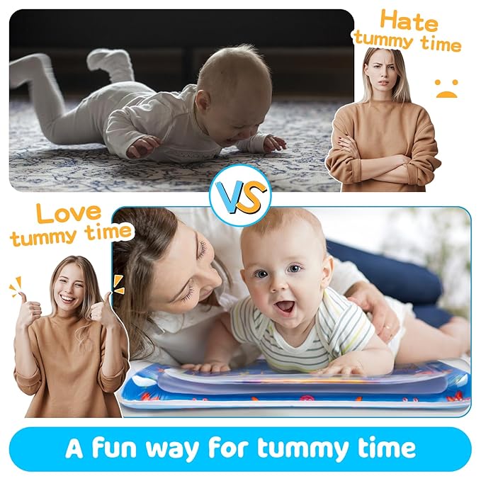 Alfombra de Agua Inflable para Bebé | Centro de Actividades Sensorial "Tummy Time" Estimulación Temprana 4
