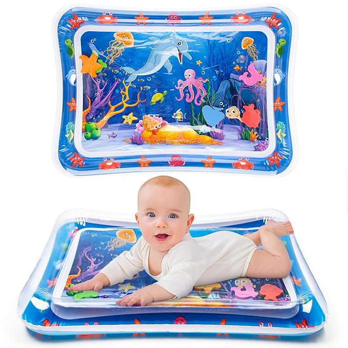 Alfombra de Agua Inflable para Bebé | Centro de Actividades Sensorial "Tummy Time" Estimulación Temprana