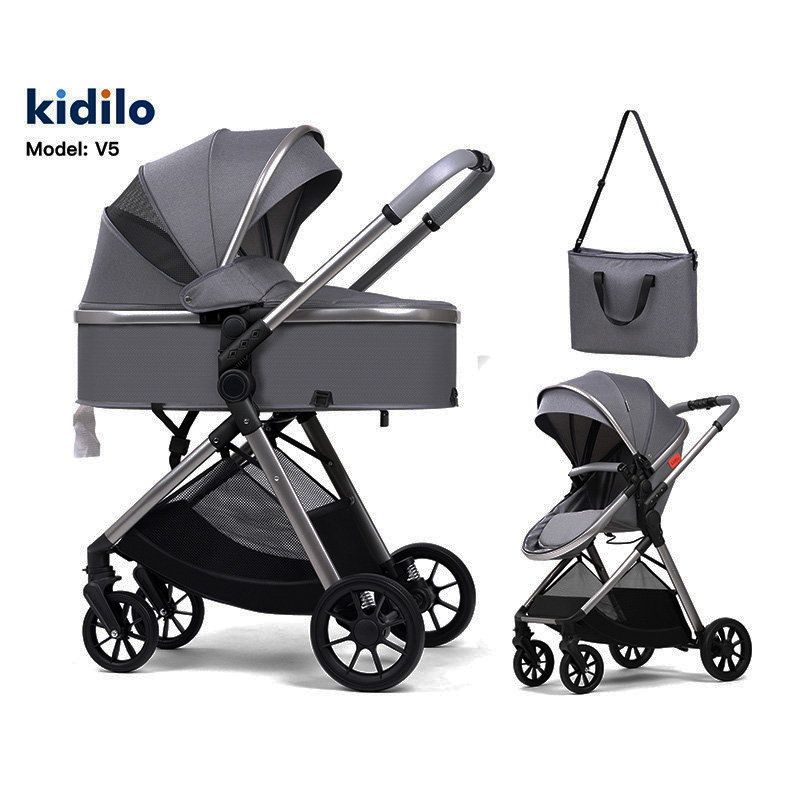 Coche Kidilo V5G+C Luxury Gold 3 en 1: Sistema de Viaje Elegante con Chasis Reforzado