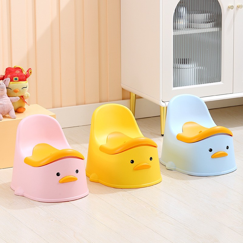 Baño de Entrenamiento Patito Feliz | Potty Infantil Ergonómica con Tapa y Recipiente Desmontable