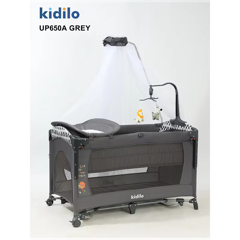 Kidilo UP650A | Corral Cuna 2 en 1 Premium con Cambiador y Móvil Musical 4