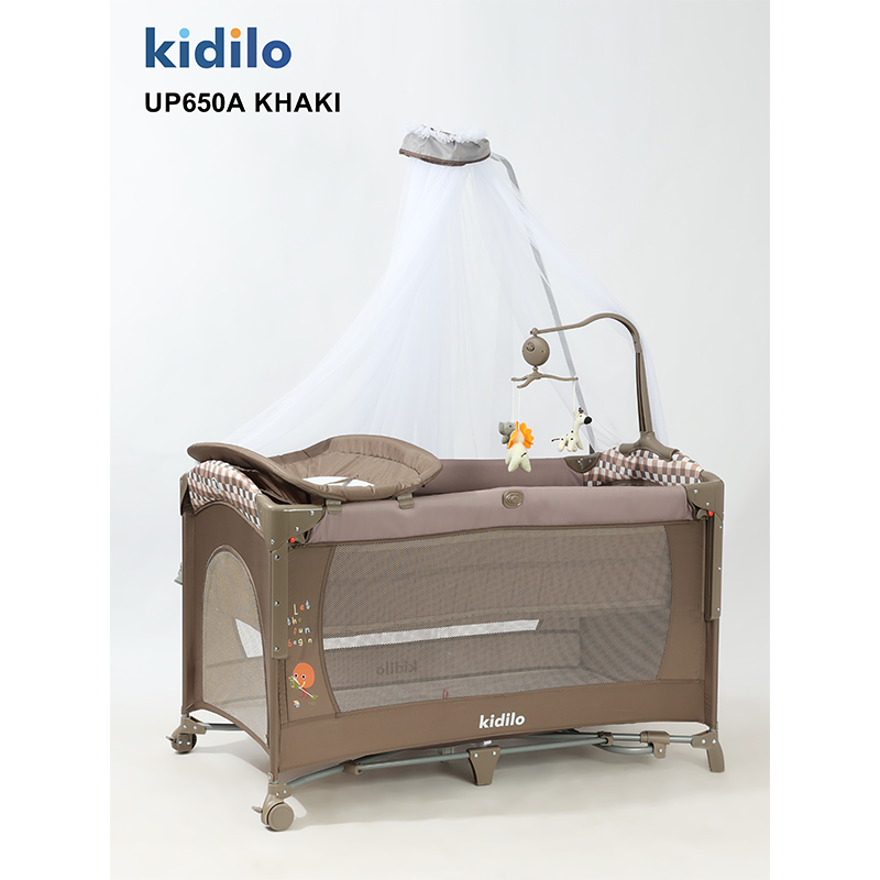Kidilo UP650A | Corral Cuna 2 en 1 Premium con Cambiador y Móvil Musical 3